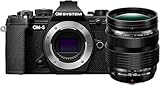 OM System OM-5 Cámara con Sistema Micro Four Thirds con Objetivo M.Zuiko Digital ED 12-40mm Pro II, Sensor Live Mos de 20 MP, Estabilización de Imagen Mejorada de 5 Ejes, Negro/Negro