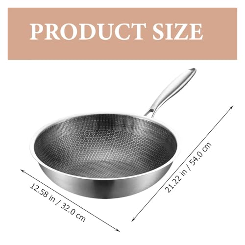 Wok profundo antiadherente de acero inoxidable para estufas a gas miniatura 2