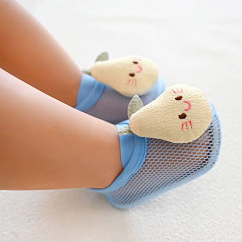 Animal Kids Boys Girls Socks Barefoot Shoes Socks Non Slip Floor Cartoon Pattern Mesh Infant Shoes Infant Shoes Girls (Light Blue, M Toddler)4