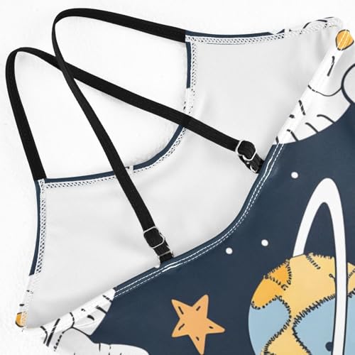 Image of Girls Swimsuit Little Cute Cat and Ice Cream One Piece Swimwear
