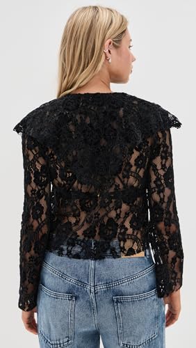 ALOHAS Women's Tolpa Velvet Lace Wine Blouse3