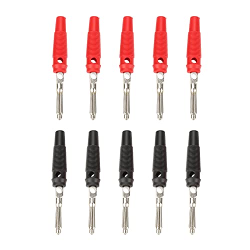 10PCS 4mm Banana Plug Jack for Speaker Amplifier Test Probes Connector, Maximum Signal Transfer and Durability, Ideal Replacement for Broken Plug