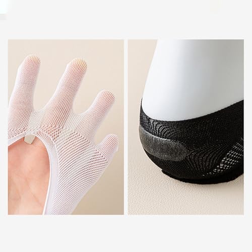 Qianly Five Toe Socks, Boat Socks, Breathable Ankle Toe Socks for Casual Ladies Girls, White4