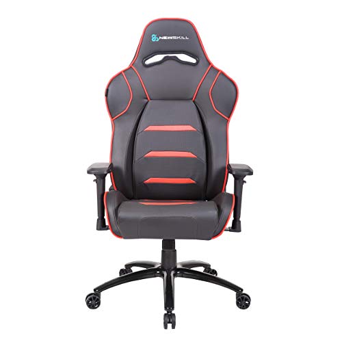 Newskill-NS-CH-VALKYR-RED-Valkyr-Silla-gaming-profesional-con-asiento-microperforado-para-mejor-sensacion-termica-sistema-de-balanceo-y-reclinable-180-grados-reposabrazos-4D-Color-Rojo-mediano