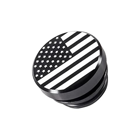 Banseko Aluminum Dustproof Car Lighters Plugs Fire Missile Button,12V Replacement Accessories Car Novelty Button Lighter Anodized Aluminum Car Decoration (Flag) Cover