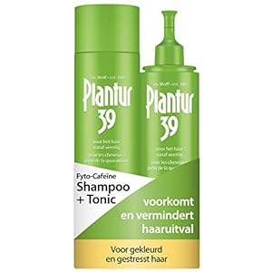Plantur 39 Cafeïne Shampoo en Tonic voorkomt en vermindert haaruitval | Voor gekleurd gestrest haar | Ondersteunt haargroei | Haarverzorging Made in Germany