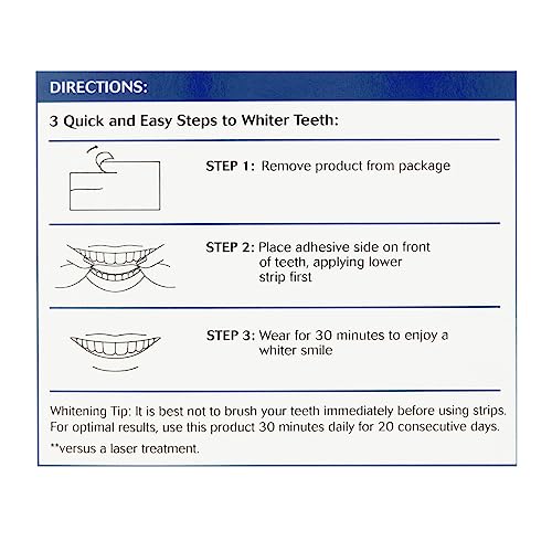 Image of Equate Professional Teeth Whitening Strips, Enamel Safe, 40 Whitening Strips (20 Treatments)