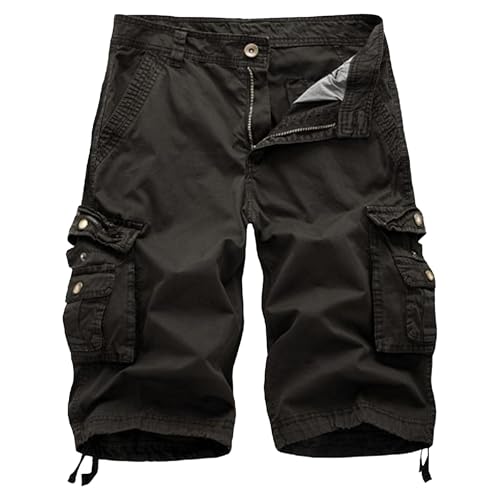 Shorts cargo con cierre y hebilla para hombre miniatura 1