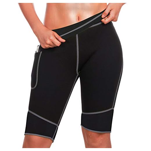 Bingrong Pantalones para Mujer Pantalón de Sudoración Pantalones Cortos de Neopreno térmicos para Ejercicio para Pérdida de Peso Deportivo (Negro, XXX-Large)