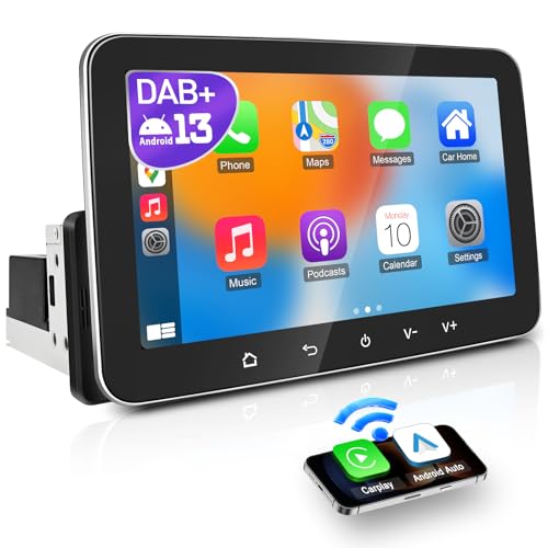 PORMIDO Autoradio mit Bildschirm DAB+, 7 Zoll 1 Din Android 13 Apple CarPlay Android Auto Touch Screen Display, Wireless Car Play Radio mit Bluetooth WiFi Navi MirrorLink FM RDS GPS SWC USB EQ PORMIDO Autoradio mit Bildschirm DAB+, 7 Zoll 1 Din Android 13 Apple CarPlay Android Auto Touch Screen Display, Wireless Car Play Radio mit Bluetooth WiFi Navi MirrorLink FM RDS GPS SWC USB EQ