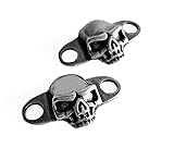 ODIINCY Shoe lace Charms Shoelace Buckle, Fashion Metal Skull Shoelaces Charms Decorations for Sneakers Boots Casual Shoes Accessory (silver)