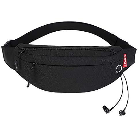 TINYAT Travel Fanny Pack Waist bag Sling Pocket Super Lightweight For Travel Cashier's box, Tool Kit T201, Black/2003, M Cover