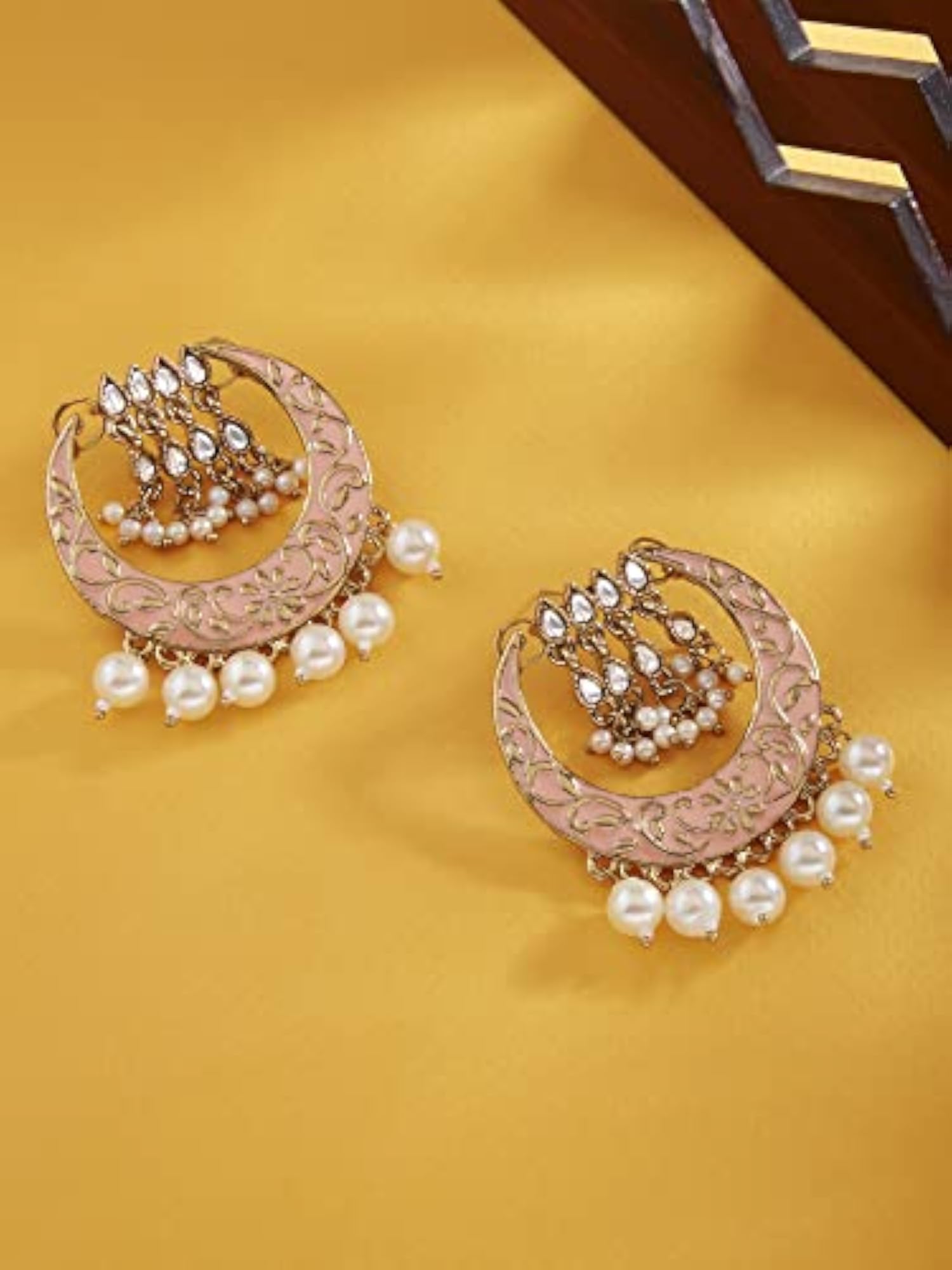Meenakari Kundan Ethnic Pearl Drops Earring For Women