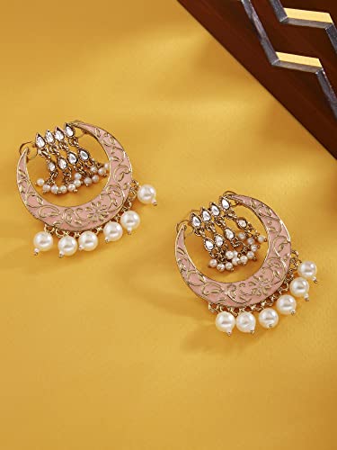 Meenakari Kundan Ethnic Pearl Drops Earring For Women