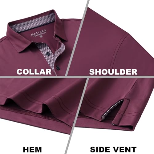 Image of Mens Polo Shirts Short and Long Sleeve Casual Solid Stylish Dry Fit Performance Designed Collared Golf Polo Shirts for Men