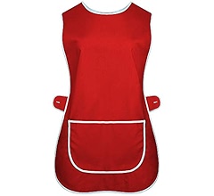 INDX Clothing Ladies Womens Tabard Kitchen Cleaning Chef Overall Catering Tabbard Apron With Pocket Side Button Fastening Plus Big Size S To 3XL (Black, WMS/Small