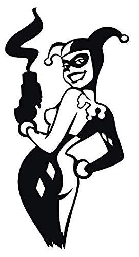 Harley Quinn 4 - Black Printed 5 Inch Sticker Decal Die Cut Sticker
