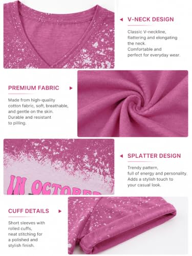 Eatbook Breast Cancer Awareness Shirt for Women Pink Halloween Ghost Tops - image 5