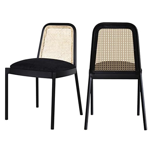 Meridian Furniture Atticus Collection Modern | Contemporary Boucle Fabric Upholstered Dining Chair, Set of 2, 18.5" W x 20" D x 32" H, Black