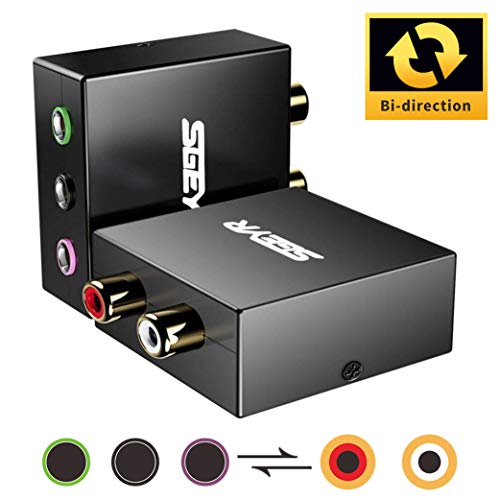 SGEYR 5.1 Audio Console Adapter Convert Stereo RCA to 3 x 1/8 (3.5mm) Audio Jack for 5.1 Multimedia Speaker Cover