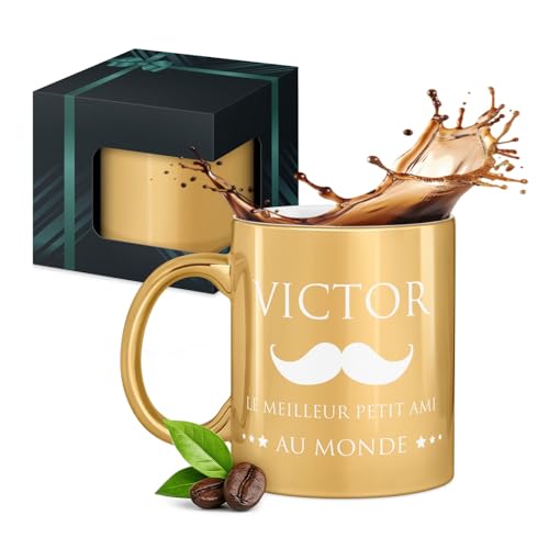 Maverton Tasse en céramique à personnaliser pour homme - 33 cl Mug original à café/thé avec votre texte gravé pour lui - pour prof - collègue - cadeau...