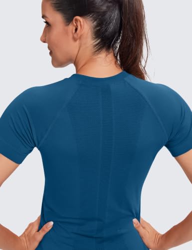 Image of MathCat Seamless Short Sleeve Workout Tops for Women
