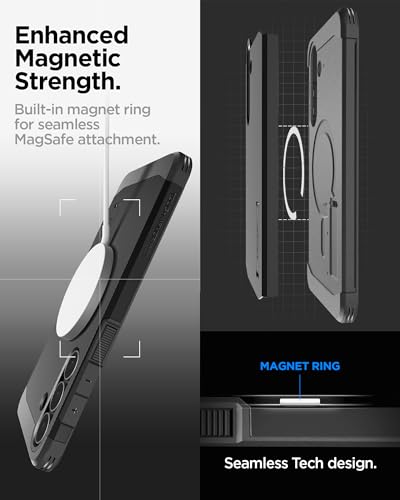 Image of Spigen Tough Armor MagFit | Samsung Galaxy S25 FE Case [Kickstand] [Magsafe] Galaxy S25 FE Back Cover | TPU+PC - Black