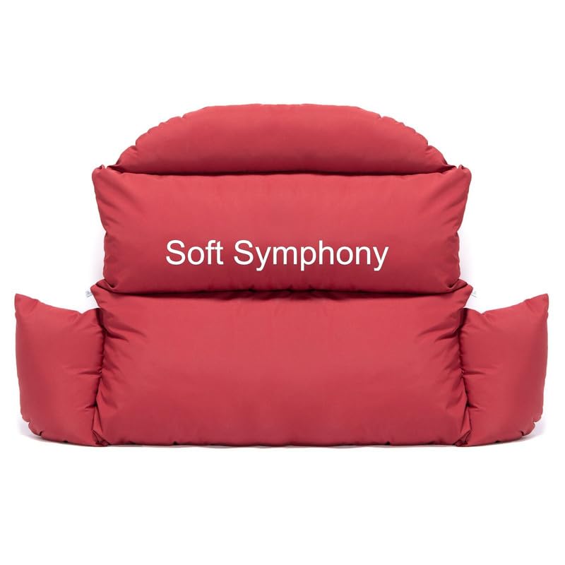 Soft Symphony Double Seater Cushion Set – Polyester Fabric Padded Seat for Hanging Egg/Garden Jhula (RED) 1