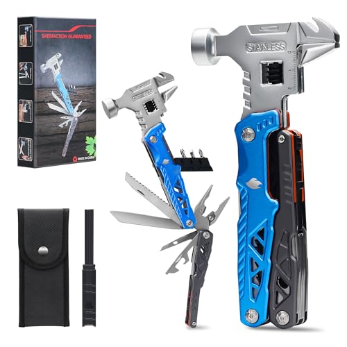 18-in-1 Multitool mit Hammer, Zange und Taschenmesser - Robuster Multiwerkzeug für Männer - Ideal...