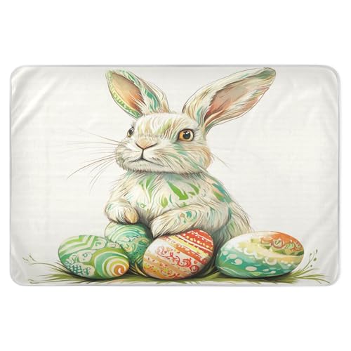 Extra Large Resuable Changing Pad Covers Waterproof Washable Potty Training Cover Slip-Resistant Toddler Bedding Products for Toddler Kids 52x34in Rabbit Bunny Eggs Easter