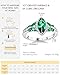 DAYBYDAY Sterling Silver Emerald Ring May Birthstone Rings for Women Green Butterfly Ring Marquise Engagement Ring Size 7