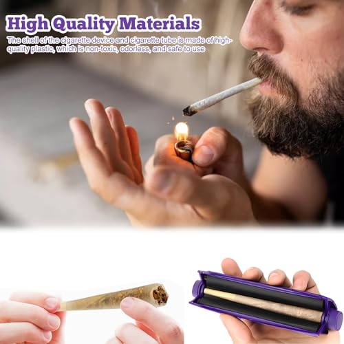 CHmiss 110 mm draagbare handmatige roller voor het rollen van sigaretten, 4 stuks hard plastic voor sigaretten, draaibank, sigaretten, rolmachine, met zwarte hoes - Afbeelding 5