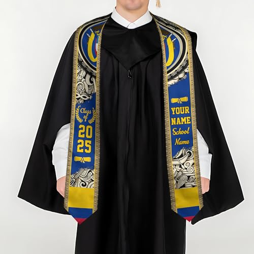 Mostefy Personalized Colombia Graduation Stole Sash 2025, Custom Colombians Graduation Sash, Congratulation Gifts3
