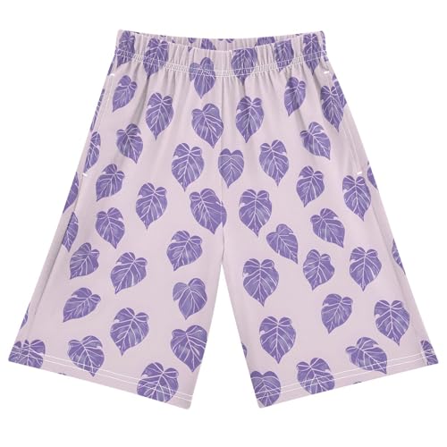 ALAZA Monstera Leaves Color Pajama Shorts Sleep Shorts Pant Lounge Pajama Bottoms Elastic Waist with Pockets
