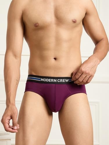 Image of Modern Crew CoolSense Cotton Briefs for Men| Super Combed Cotton with Stretch, Stay 3 Degrees Cool & Fresh, Anti-Bacterial| Microfiber Waistband