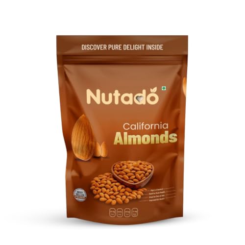 Image of NUTADO Premium California Almonds 100g | Whole Natural Badam Giri | High Protein, High Fibre & Vitamin E | Crunchy Healthy Dry Fruits | Daily Nutrition