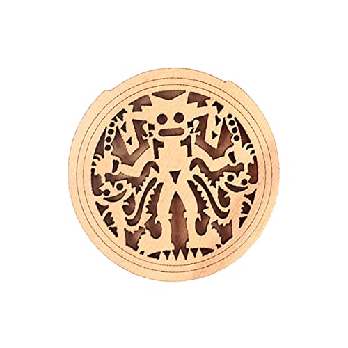 Toyvian Maple Wood Soundhole Cover Bell Acoustic Guitar Noise Reduction Hole Cover for Guitars (40/41 Inches)