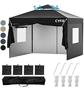 Amazon | CYFIE タープテント 3m×3m 高さ3段階調節 サイドシート4枚