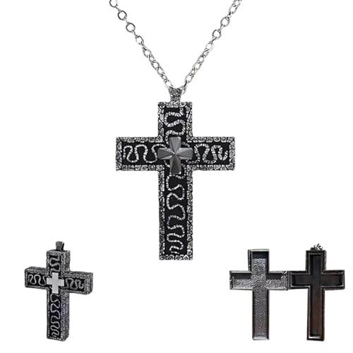 Unique Cross Necklace with Secret Compartment Pendant Necklace Vintage Handmade Pendant Jewellery Fashion Gift