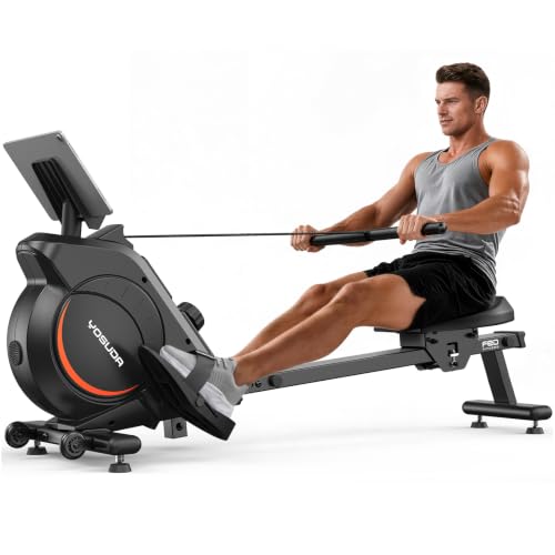 YOSUDA Magnetic Rowing Machine for Home Quiet & Smooth Full Body Workout Rower App Connected Cardio Equipment Apartment-Friendly Indoor Fitness Machine