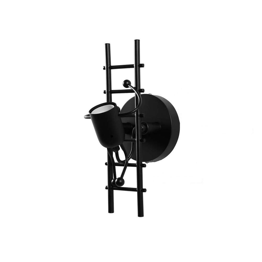 Goeco Humanoid Applique da Parete Interno, Lampada da Parete Interno Moderna, Illuminazione Interna Semplice per Soggiorno Corridoio Camera da Letto, 220V, E27 Lampadina non Inclusa (nero)