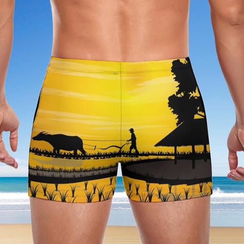 Slip de bain pour homme imprimé bétail de ferme pour la plage - 3