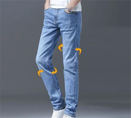 Men's Four Season Narrow Leg Jeans Business Stretch Fabric Straight Ankle Length Pants3