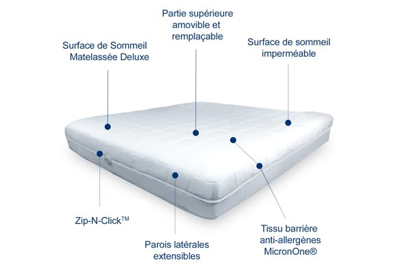 CleanRest Platinum Housse de Matelas Anti Punaises de Lit 100 x 200 cm Imperméable Ignifugée avec Fermeture Zip-N-Click