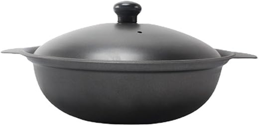 Cacerola Hierro Fundido Olla de hierro fundido con tapa for cacerola, cacerola for horno, sartenes de arcilla, estofado, pollo, arroz, tapas de aluminio, salteado, recipiente de cerámica, sopa, estofa