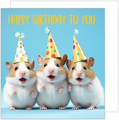 Lustige Geburtstagskarte Mit Hamster & Kuchen-Spruch – DIN A6, Premiumpapier 300 G/m², Inkl. Umschlag