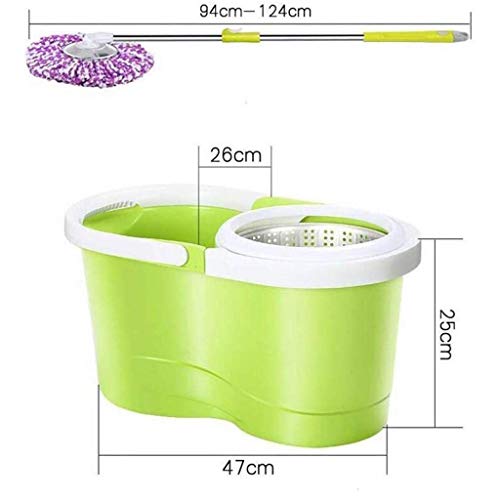 WADRBSW Verdickender Mopp, rotierender Mopp-Eimer, freihändiger Wasch-Wischeimer (Farbe: A), Dekoration to Pursue Happiness – Bild 5