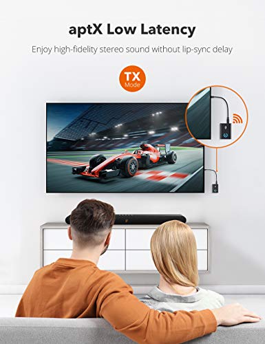 Transmissor e receptor Bluetooth 5.0 da TaoTronics, 2 em 1, adaptador sem fio 3,5 mm (baixa latência
