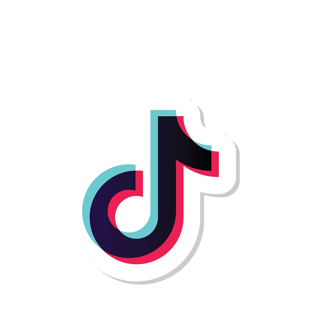 woopme TikTok Logo Laptop Stickers for Kids Girls Boys Developers Programmers Vinyl Printed All Laptops Bottles Cars Bikes Stickers (Multicoloured)