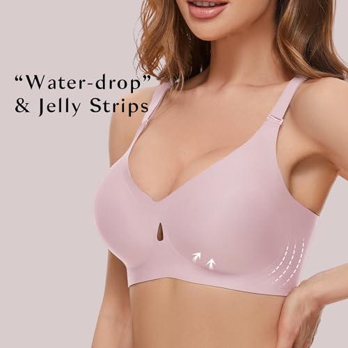 Image of MOEOZLLO Wireless Bras for Women Seamless No Underwire Water Bra Push Up Full Coverage Supportive T Shirt Everyday Bras